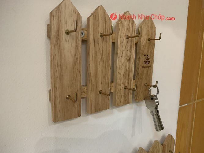 [Review] Hàng Rào Chìa Khóa 4 Thanh : Giá gỗ treo chìa khóa nhỏ gọn trên tường dạng Hàng rào