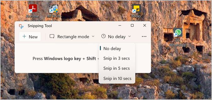 Công cụ Snipping Độ trễ Windows 11