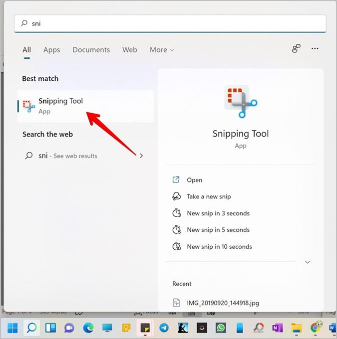 Công cụ Snipping Máy tính vị trí Windows 11