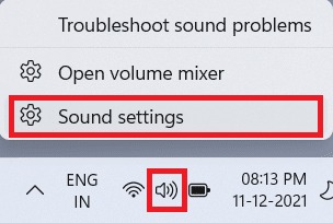 Biểu tượng âm thanh trong khay Hệ thống.  Cách khắc phục âm lượng micrô thấp trong Windows 11